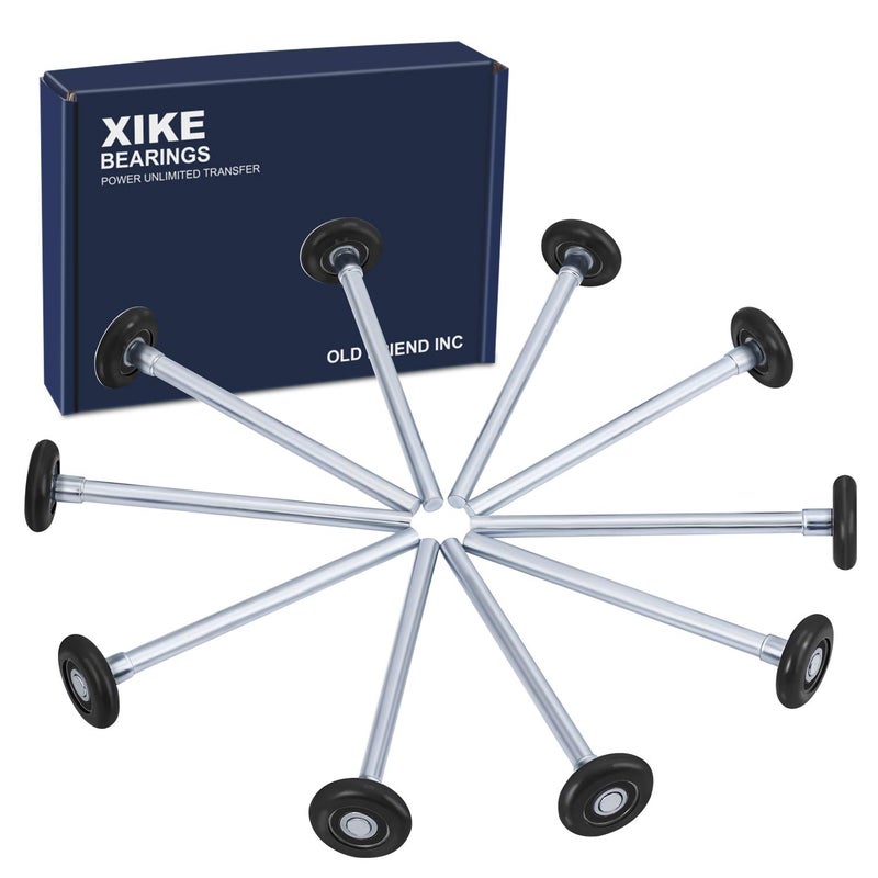 XiKe 10 Pack Black 2"" Nylon Garage Door Roller 7"" Stem, Quiet/Durable and High Load, Use 6200-2RS Double Seals Precision Bearings. - Image 1